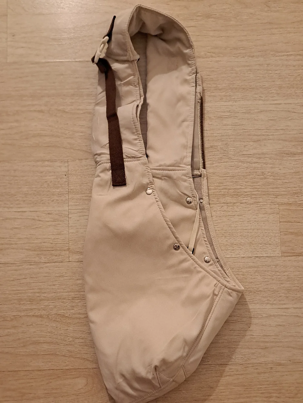 MAKYTU Beige Pet Sling Carrier with Brown Strap Small Dogs and Cats